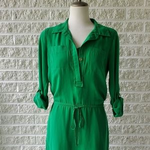 Emerald green shirt dress